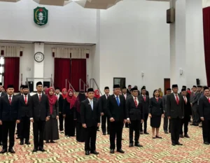 Suasana pelantikan 41 pejabat Eselon III di Kantor Gubernur Kalbar