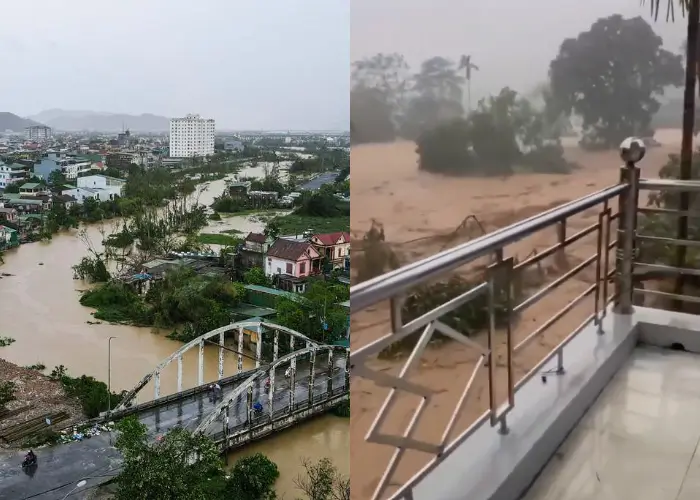 Jalan tergenang banjir setelah Topan Bualoi melanda Filipina dan Vietnam. (Dok. AFP/ X.com/irene_makarenko)