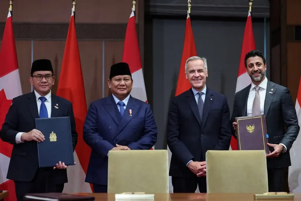 Penandatanganan ICA-CEPA antara Indonesia dan Kanada di Parliament Hill. (instagram.com/prabowo)