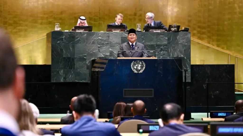 Presiden Prabowo Subianto menghadiri Konferensi PBB di New York bahas solusi dua negara Palestina. (BPMI Setpres)