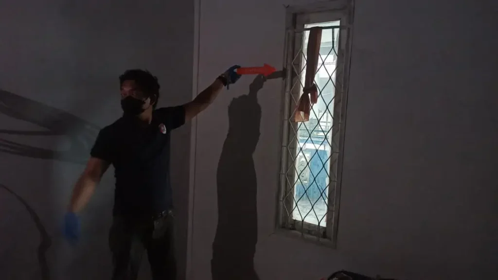 Lokasi tempat kejadian perkara (TKP) gantung diri ibu muda di Kompleks Taman Sungai Raya, Serdam, Kubu Raya