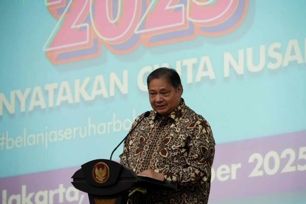 Menko Perekonomian Airlangga Hartarto membuka Kick Off Road to Harbolnas 2025 di Graha Sawala Jakarta. (ekon.go.id)
