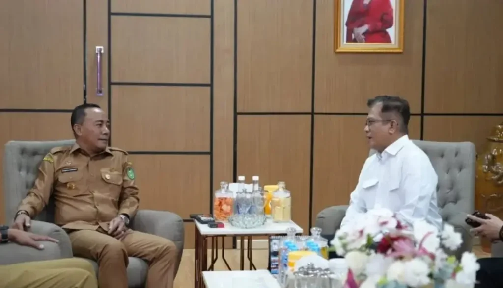 Wakil Gubernur Kalimantan Barat Krisantus Kurniawan dan Konjen RI Kuching Abdullah Zulkifli saat melakukan pertemuan kerja sama di Pontianak. (instagram.com/adpim.provkalbar)