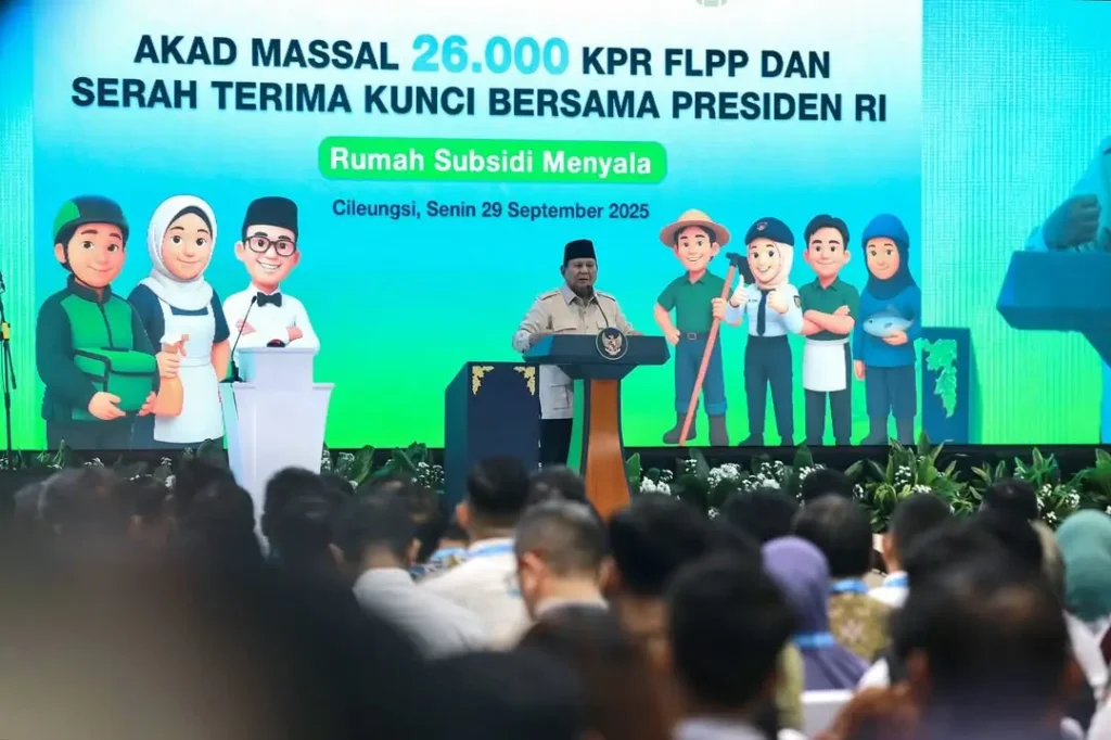 Prabowo Subianto resmikan akad massal rumah subsidi FLPP di Pesona Kahuripan Cileungsi. (instagram.com/presidenrepublikindonesia)