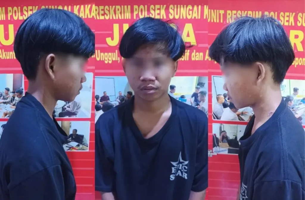 Remaja 21 tahun pelaku pembobolan rumah kosong diamankan oleh warga dan pihak kepolisian di Sungai Kakap, Kubu Raya.