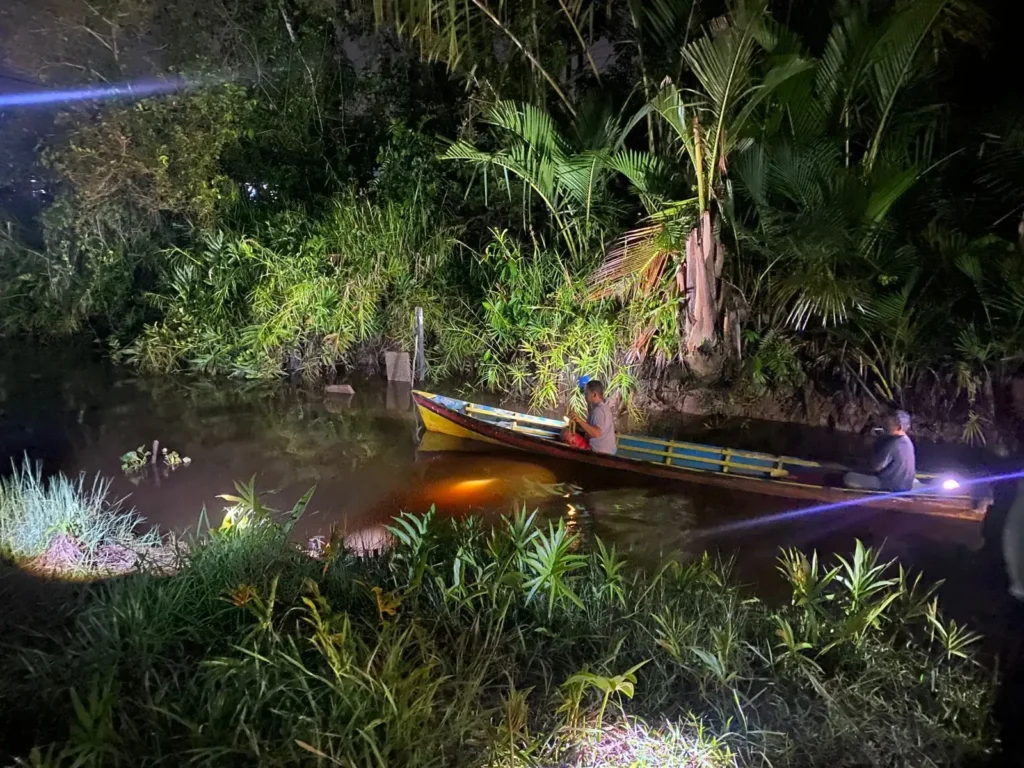 Lokasi pencarian bocah yang tenggelam di parit Jalan Parit Masigi I, Desa Sungai Ambawang Kuala, Kubu Raya.