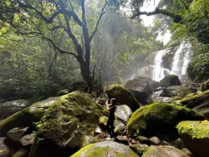 Air terjun Susung di Bengoh Dam, Sarawak, yang dijuluki Jurrasic Park karena dikelilingi hutan purba dan pepohonan besar alami.