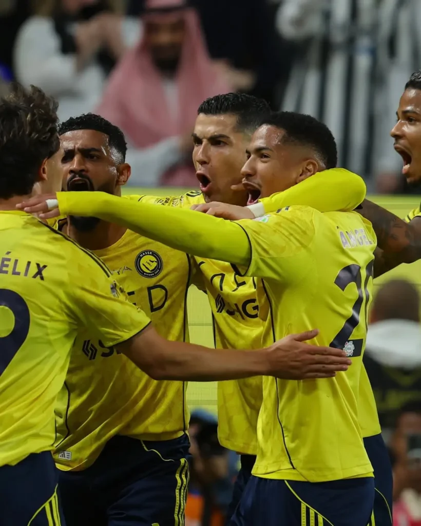 Cristiano Ronaldo merayakan gol saat Al Nassr mengalahkan Al Okhdood 3-0 di Saudi Pro League. (instagram.com/cristiano)