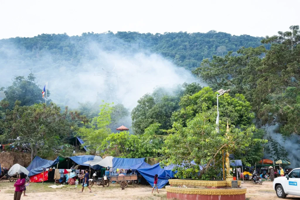 Perang perbatasan Thailand dan Kamboja memicu pengungsian warga sipil. (x.com/jacobincambodia)
