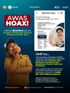 Flyer informasi yang menerangkan beredarnya informasi hoaks berkaitan pengobatan alternatif.