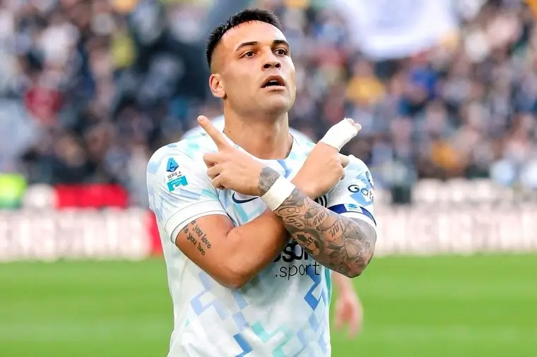 Lautaro Martinez merayakan gol kemenangan Inter Milan ke gawang Udinese pada laga Serie A. (instagram.com/lautaromartinez)