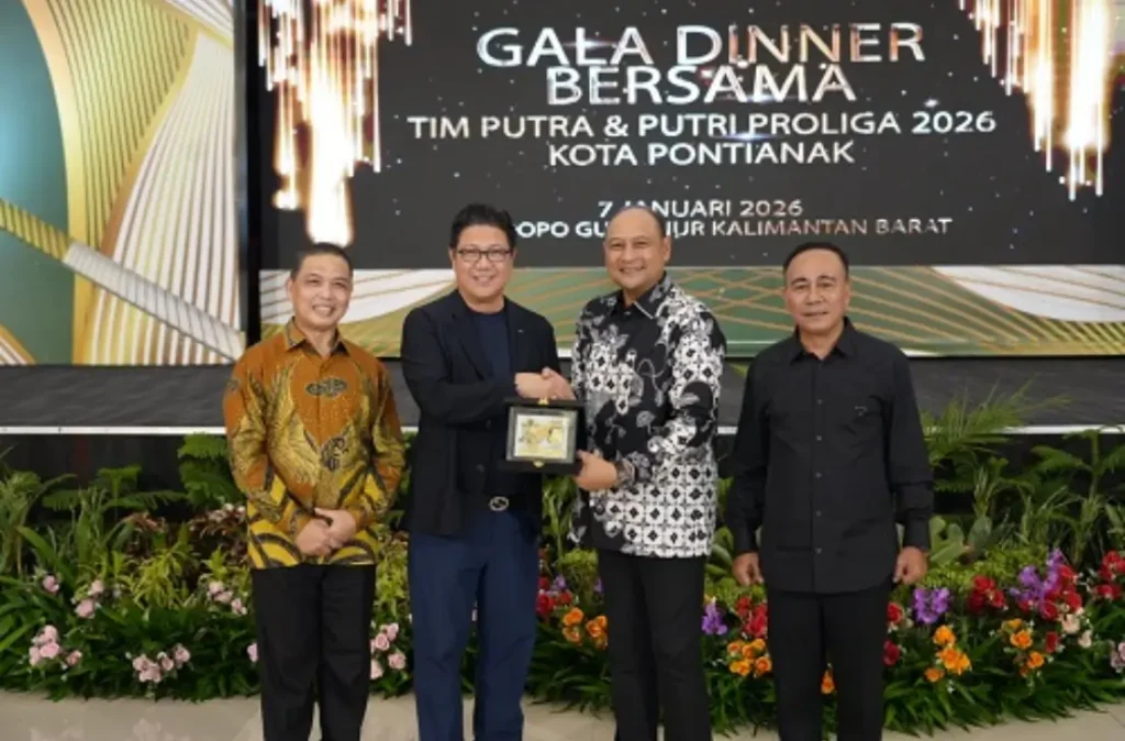 Suasana Welcome Dinner Proliga 2026 di Pontianak bersama Gubernur Kalbar dan Presiden AVC. (MC Kalbar)