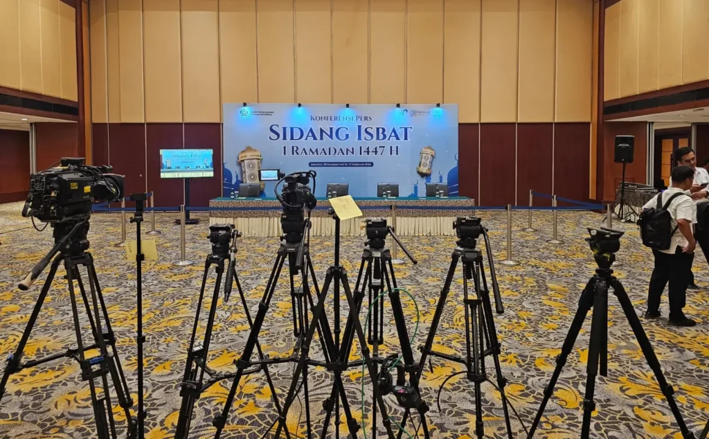 Suasana Sidang Isbat penetapan awal Ramadan 1447 H di Hotel Borobudur Jakarta.