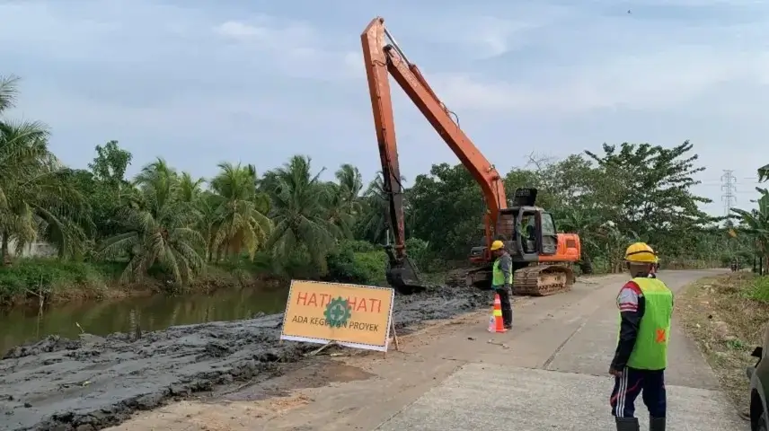 Lokasi pembangunan turap Sungai Itik di Kecamatan Sungai Kakap, Kubu Raya.