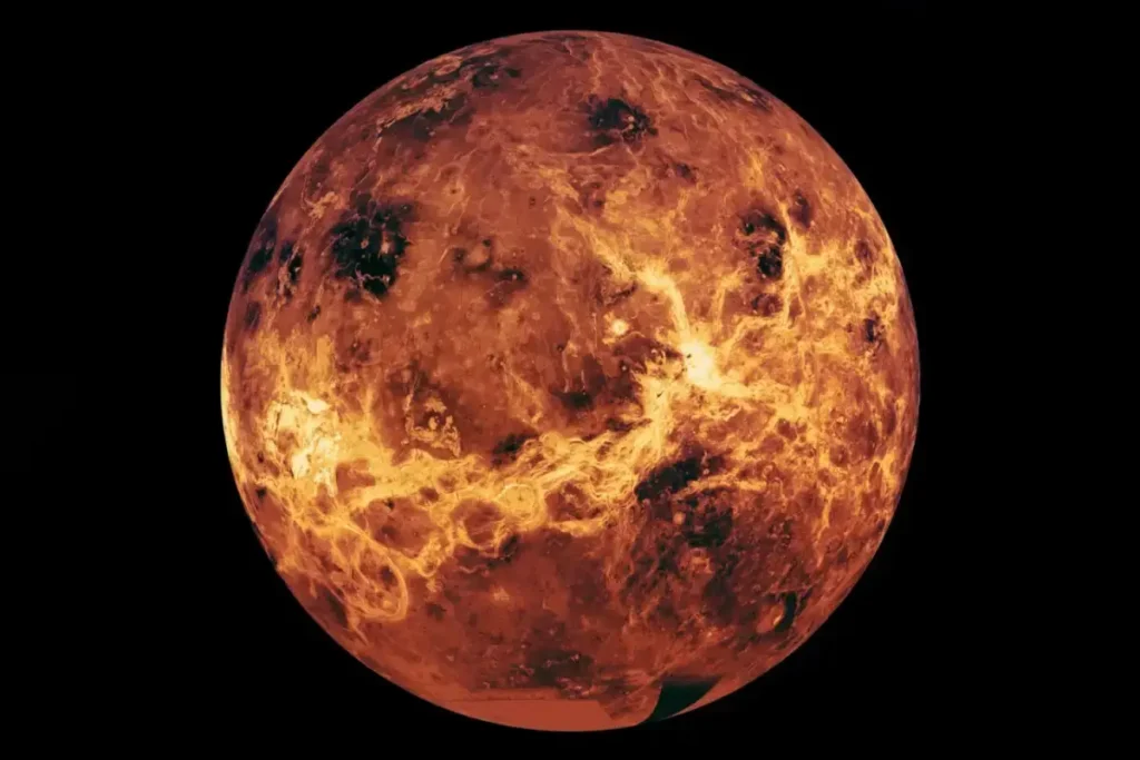 Ilustrasi tabung lava raksasa di bawah permukaan planet Venus. (JSC/NASA)