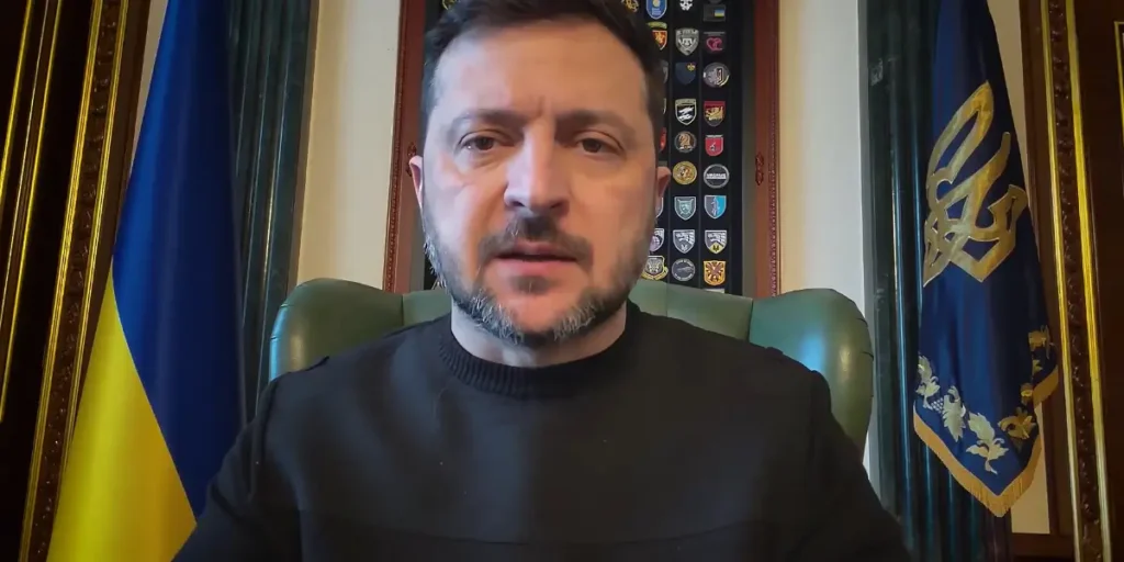 Presiden Ukraina Volodymyr Zelenskyy dalam pernyataan terkait perundingan Ukraina Rusia di Amerika Serikat.