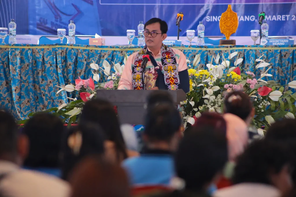 Wakil Wali Kota Singkawang Muhammadin menghadiri pembukaan RAT Credit Union Bonaventura Tahun Buku 2025 di Gedung Samudera Singkawang, (7/3/2026).