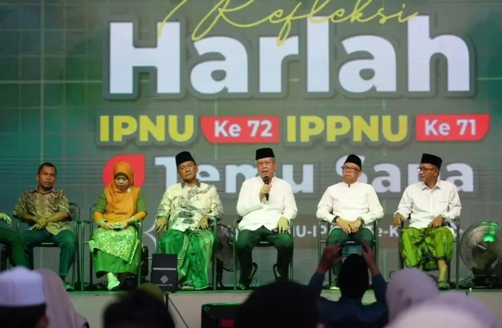Sekda Kalbar Harisson memberikan sambutan pada Refleksi Harlah ke-72 IPNU dan IPPNU di Pontianak.