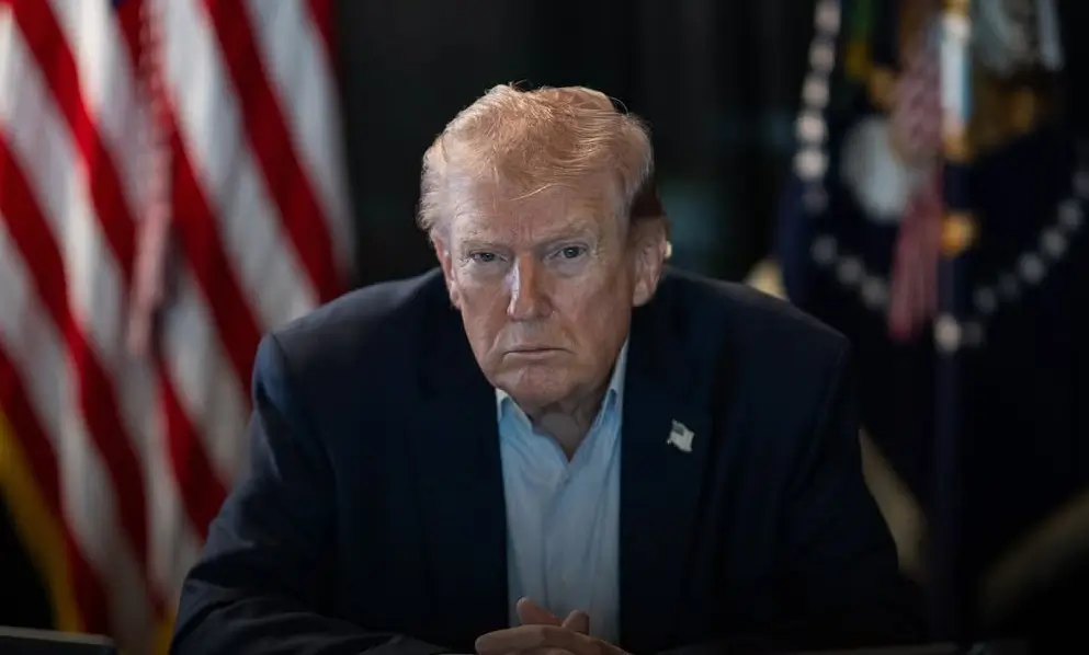 Presiden Donald Trump memberikan pernyataan terkait serangan Iran di Gedung Putih.