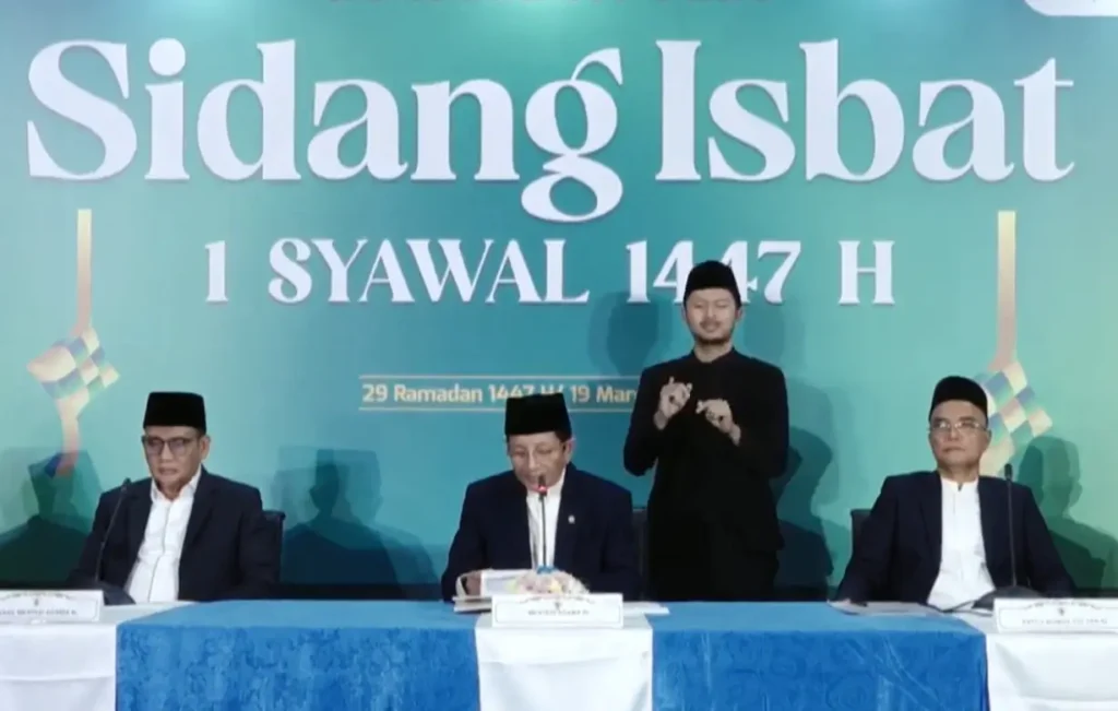 Pengumuman Idulfitri 2026 oleh pemerintah Indonesia.
