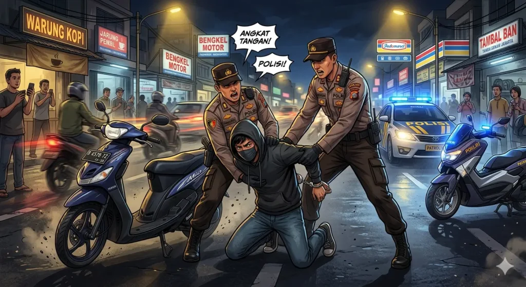 Ilustrasi - Pelaku curanmor diamankan polisi di Sungai Kakap.
