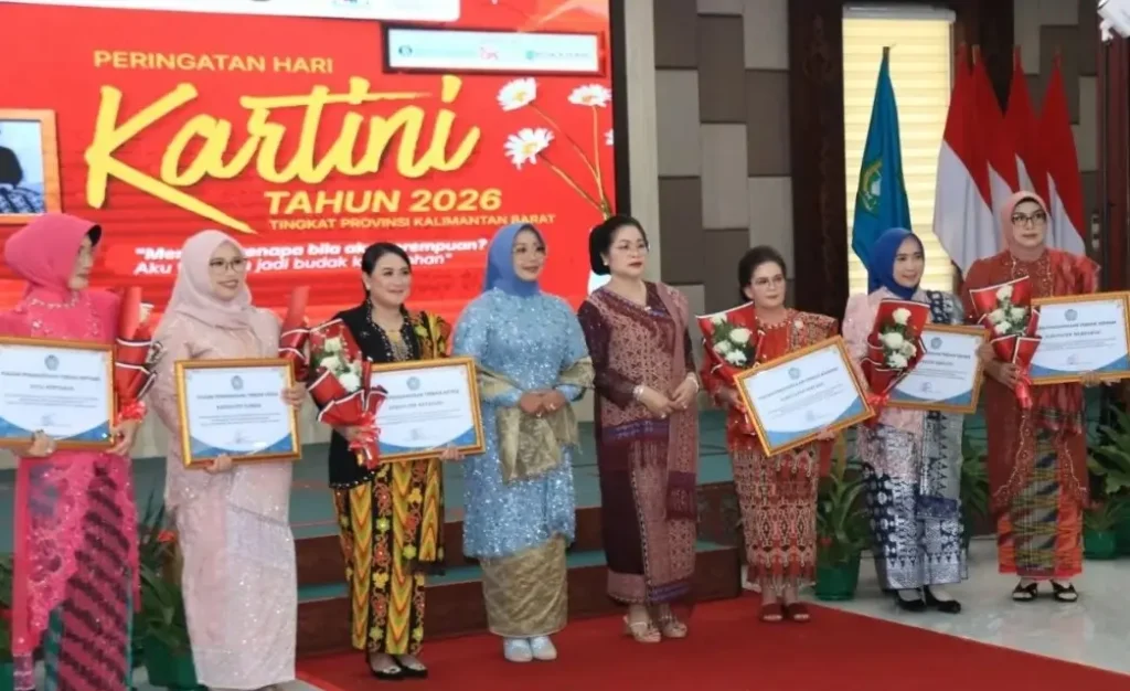 Erlina Ria Norsan saat peringatan Hari Kartini 2026 di Kantor Gubernur Kalbar, (22/4/2026).