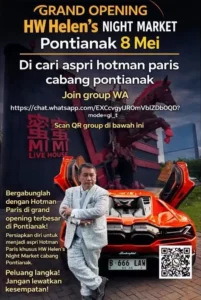 Hotman Paris membuka lowongan Aspri untuk HW Helen’s Night Market di Pontianak.