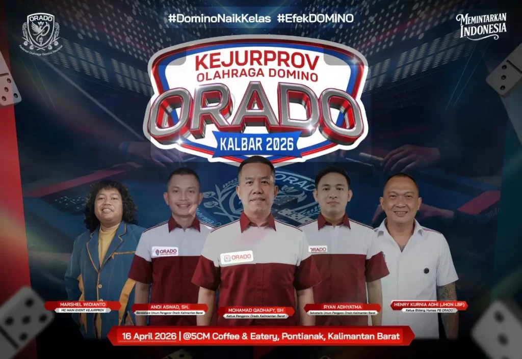 Kejurprov Domino ORADO Kalbar 2026 di Pontianak.