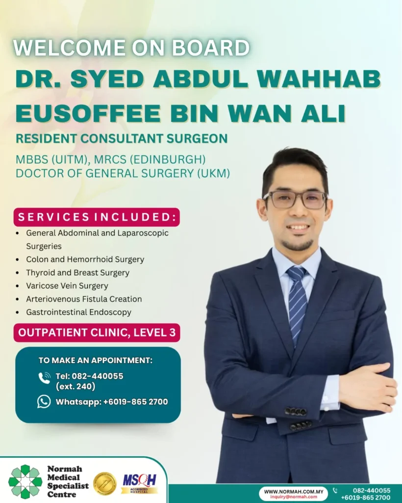 Dr. Syed Abdul Wahhab dokter spesialis bedah di Normah Medical Specialist Centre Kuching.