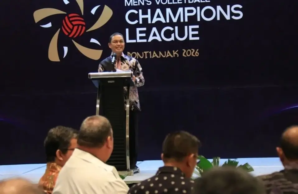 Gubernur Ria Norsan menyambut kontingen AVC Voli 2026 di Novotel Pontianak, (11/5/2026).
