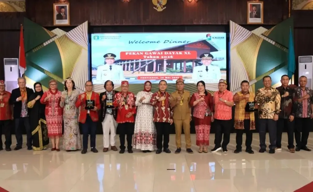 Gubernur Kalimantan Barat Ria Norsan menyampaikan sambutan di Welcome Dinner Pekan Gawai Dayak ke-40 serta ajakan menjaga harmoni dan persatuan masyarakat.
