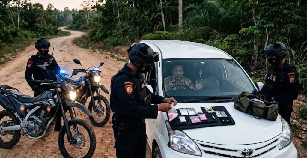 Ilustrasi - Petugas Polres Kubu Raya mengamankan barang bukti sabu dan ekstasi hasil pengungkapan modus paket travel.