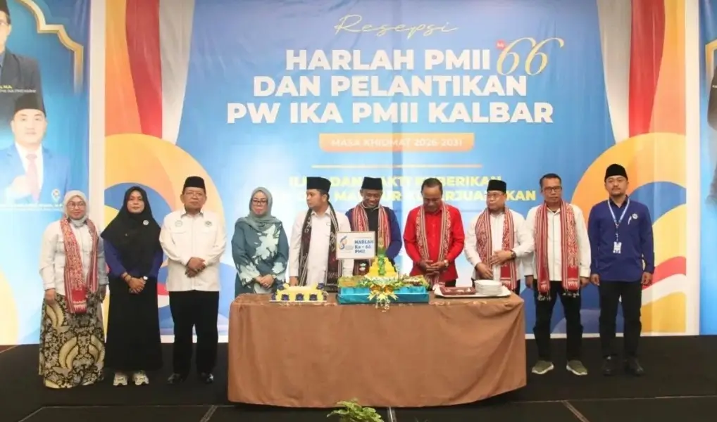 Krisantus Kurniawan saat menghadiri Harlah ke-66 PMII di Kubu Raya.