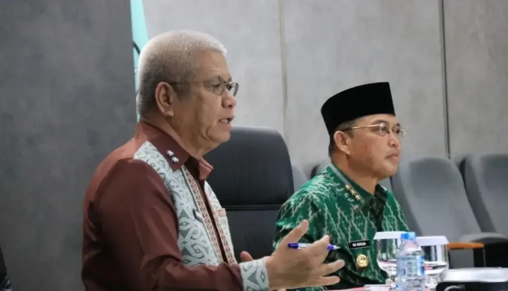 Gubernur Kalbar Ria Norsan mengikuti validasi pengukuran IPKD dari Kantor Gubernur Kalbar.