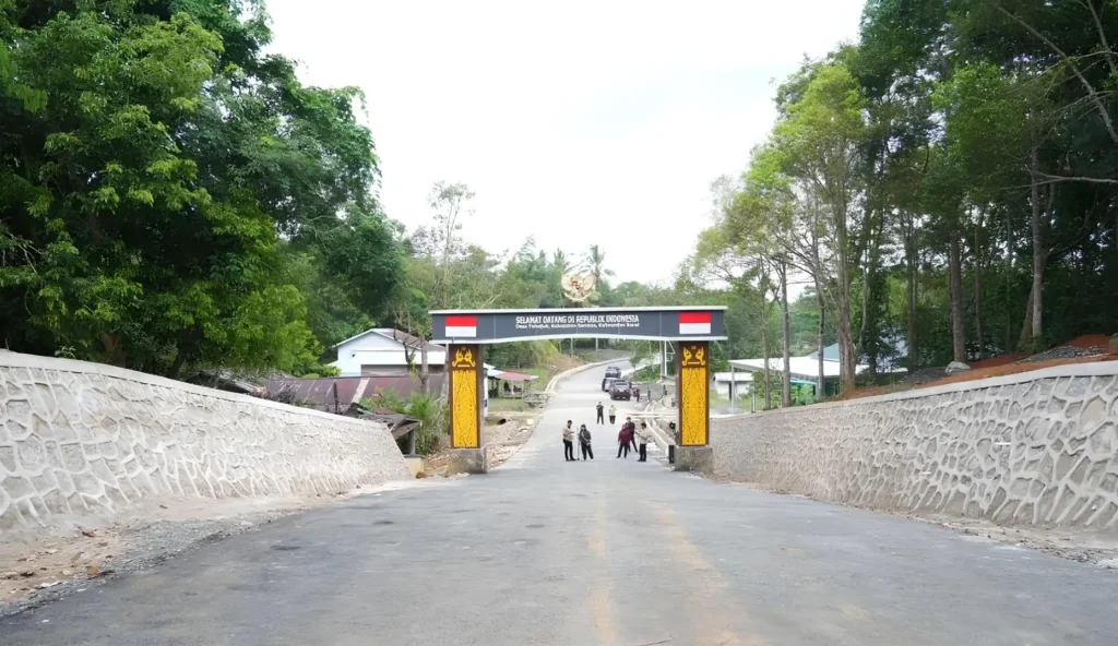 Border Temajuk-Teluk Melano, Sambas, yang resmi dibuka pada Agustus 2026 sebagai jalur perlintasan Indonesia-Malaysia.