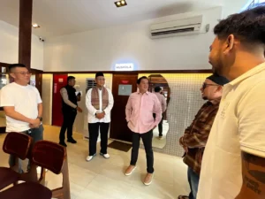 Wakil Wali Kota Singkawang Muhammaddin memberikan sambutan pada peresmian Djaya Kopitiam Singkawang.