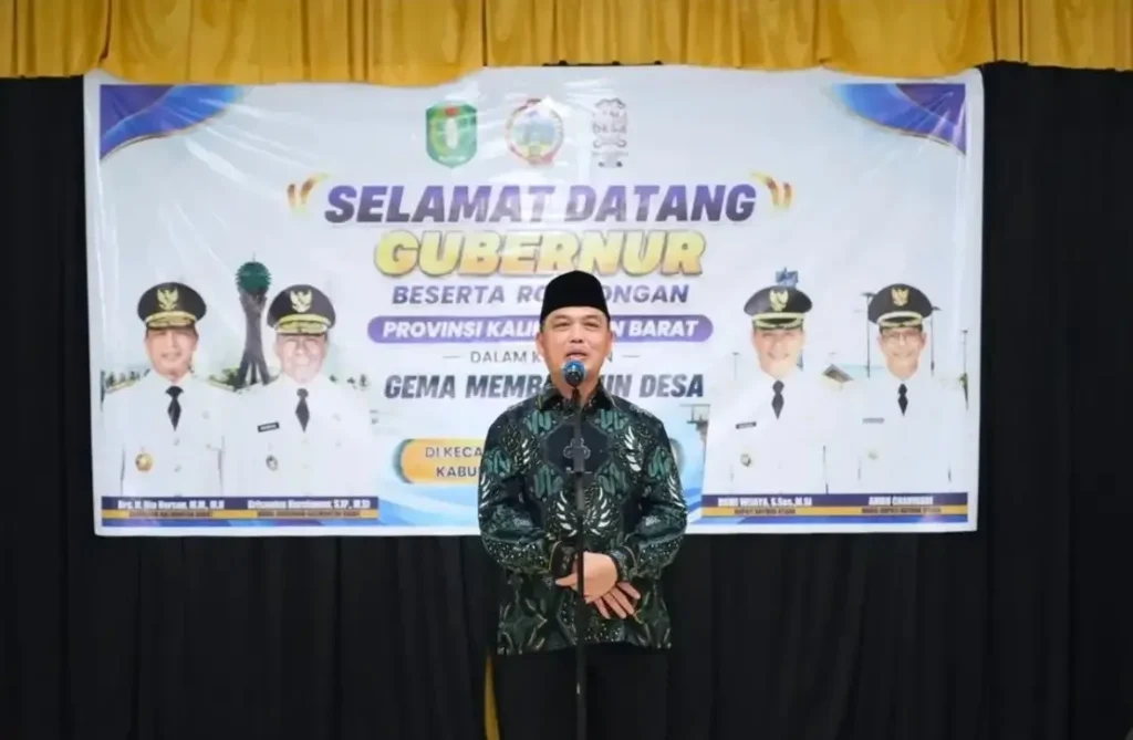 Gubernur Kalbar Ria Norsan menghadiri malam ramah tamah Program Gema Membangun Desa bersama masyarakat Teluk Batang di Kabupaten Kayong Utara.