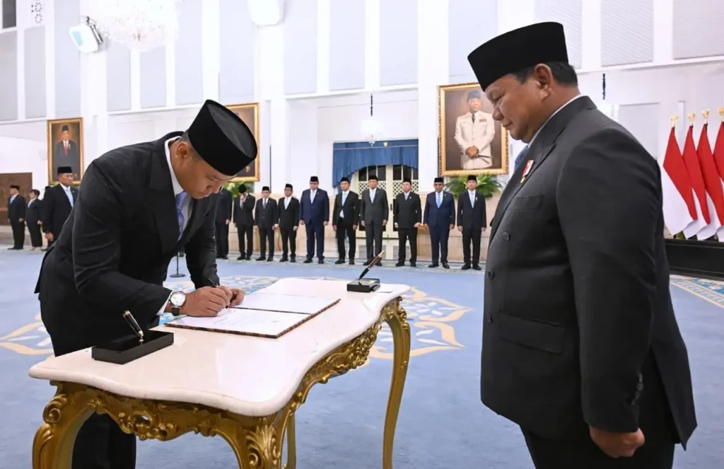 Presiden Prabowo Subianto melantik Sudaryono sebagai Kepala Badan Gizi Nasional di Istana Negara, Jakarta, Rabu (22/7/2026).