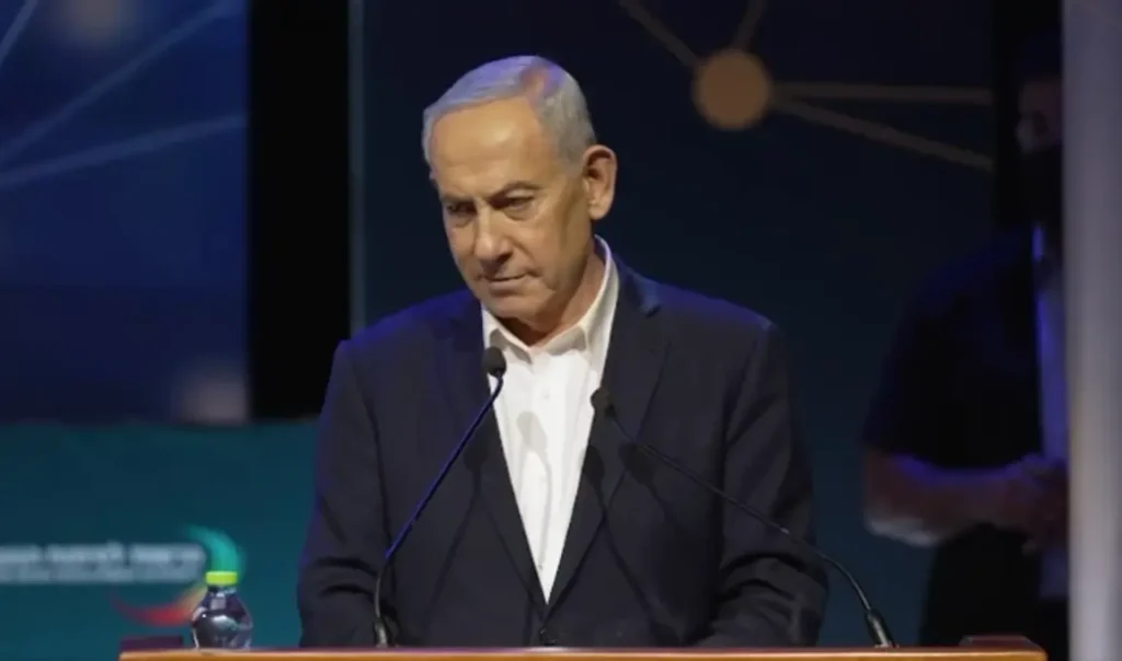 Perdana Menteri Israel Benjamin Netanyahu menyampaikan pidato terkait meningkatnya ketegangan antara Israel dan Iran.