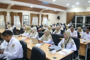 Pendampingan Performance Improvement Plan DAU-Specific Grant Bidang Kesehatan Tahap II Tahun 2026–2027 di Aula A Muis Amin Bapperida Pontianak.