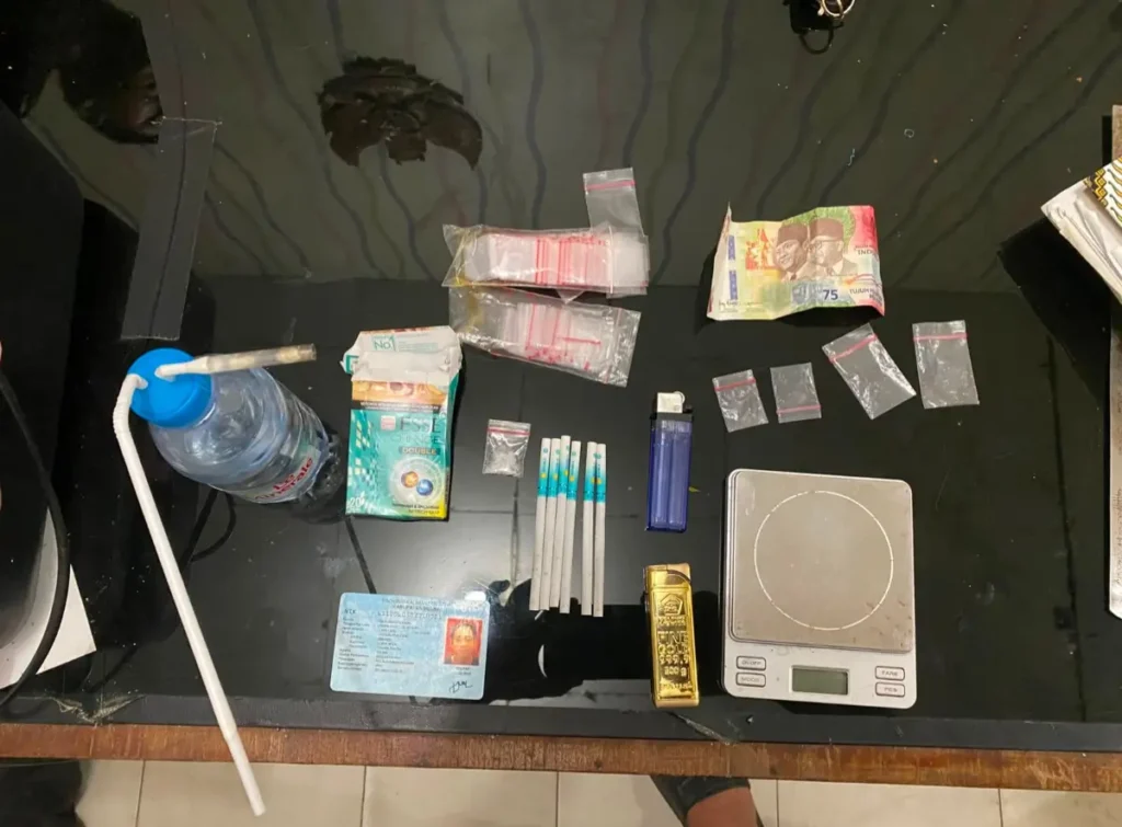 Barang bukti dugaan penyalahgunaan sabu yang diamankan Polsek Kota Baru Polres Melawi.