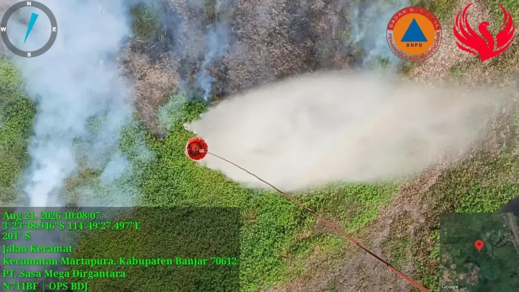 Armada udara dikerahkan untuk penanganan karhutla di wilayah Sumatra dan Kalimantan melalui patroli dan pemadaman dari udara. (Foto: setneg.go.id)