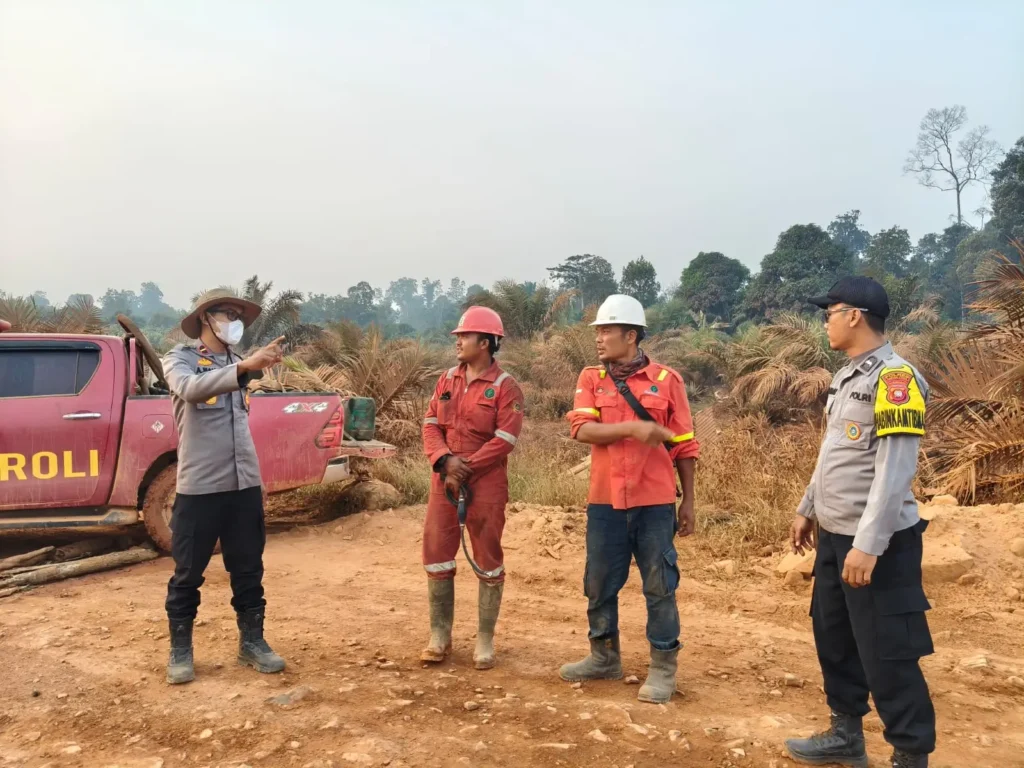 Tim gabungan memadamkan kebakaran lahan di Dusun Perawas, Kayong Utara, yang diperkirakan mencapai 50 hektare.