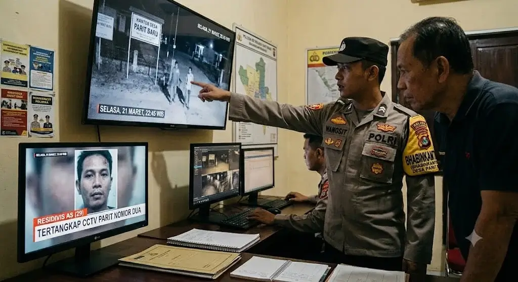 Ilustrasi - Petugas Polres Kubu Raya menelusuri rekaman CCTV yang menjadi petunjuk penangkapan residivis pelaku pemerkosaan remaja di Desa Parit Baru, Kecamatan Sungai Raya.