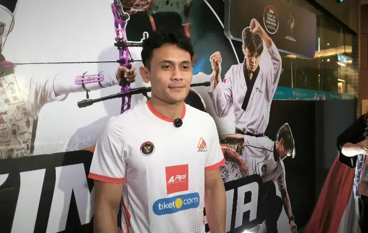 Veddriq Leonardo, atlet panjat tebing speed Indonesia asal Pontianak, membidik emas Asian Games 2026. (Foto: Kemenpora)