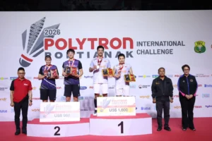 Wali Kota Pontianak Edi Rusdi Kamtono menghadiri final Polytron Pontianak International Challenge 2026 di GOR Terpadu Ahmad Yani, Minggu (30/8/2026).