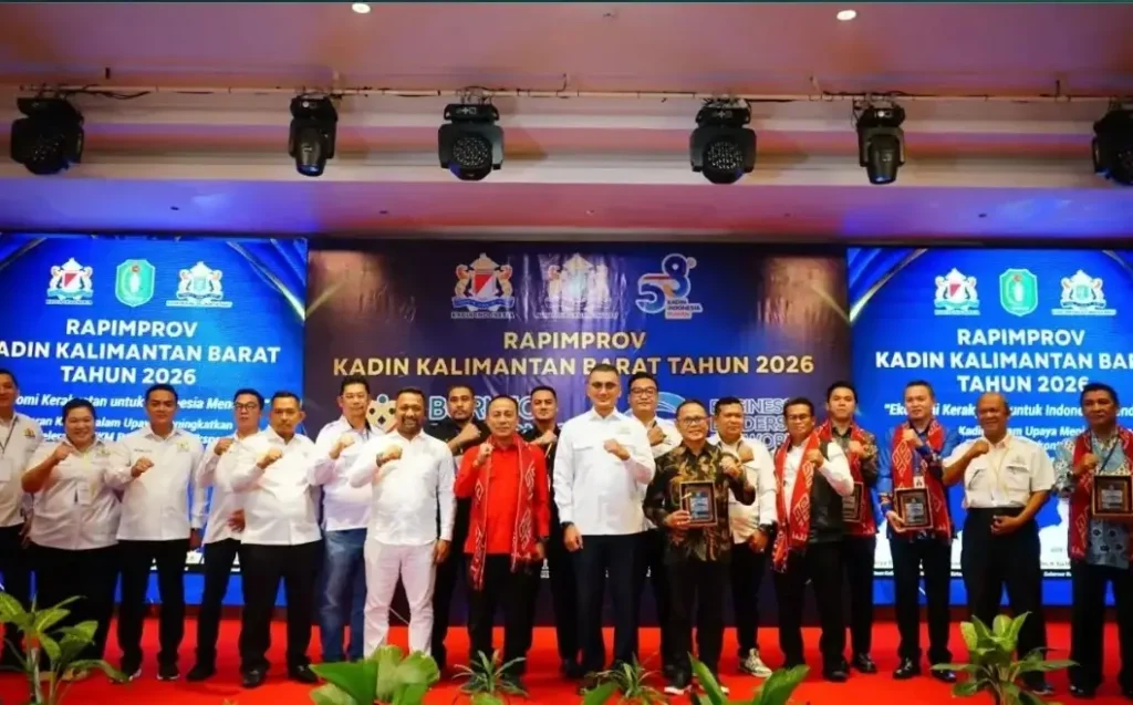 Wagub Krisantus Kurniawan menghadiri Rapimprov KADIN Kalbar 2026 di Kubu Raya.