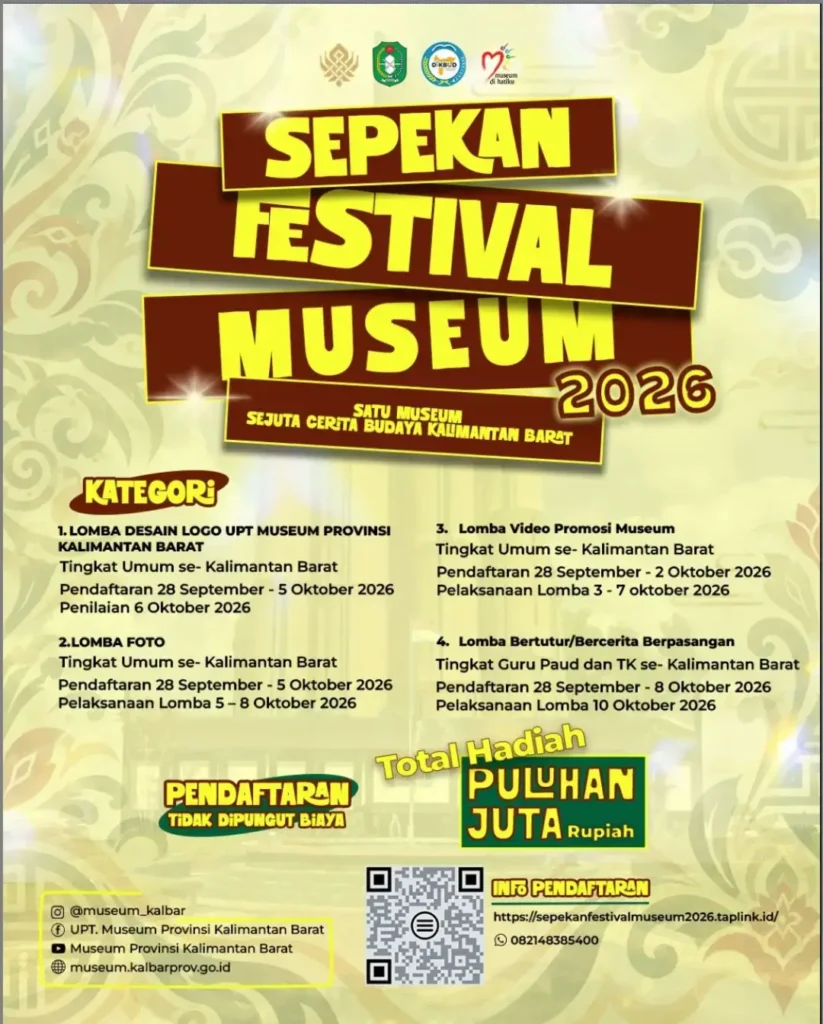 Poster Sepekan Festival Museum 2026 Kalimantan Barat. (Foto: instagram.com/museum_kalbar)
