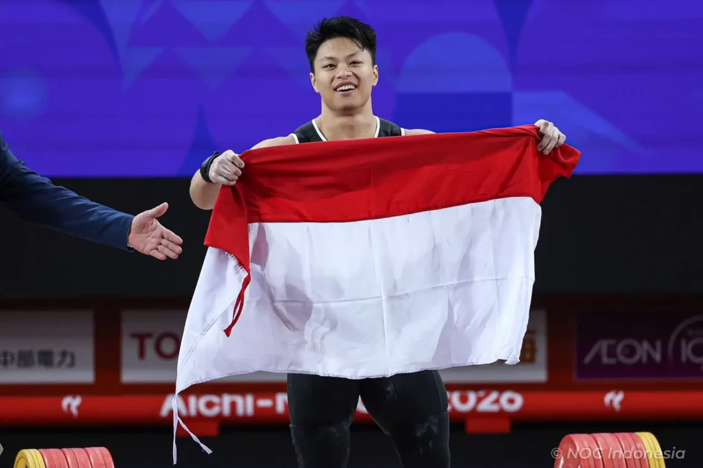 Rahmat Erwin Abdullah meraih emas Asian Games Aichi-Nagoya 2026. (Foto: NOC/NMA - Kemenpora)