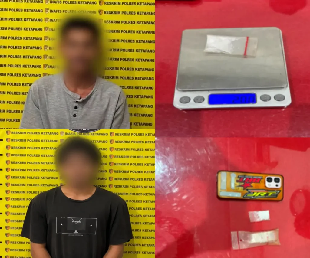 Dua pemuda di Manis Mata Ketapang diamankan polisi dengan barang bukti sabu 2 gram. (Res-Ketapang)